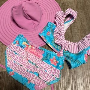 Rufflebutts Bikini and matching hat